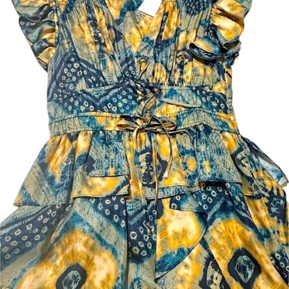 Ulla Johnson Avia Dress,  Silk floral Midi Dress Constellation, 0, New with Tag - Picture 10 of 16